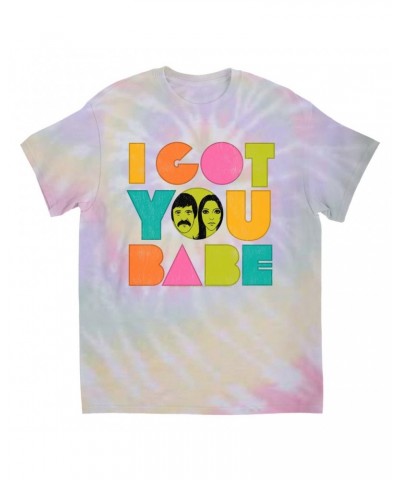 Sonny & Cher T-Shirt | I Got You Babe Pastel Logo Distressed Tie Dye Shirt $8.95 Shirts