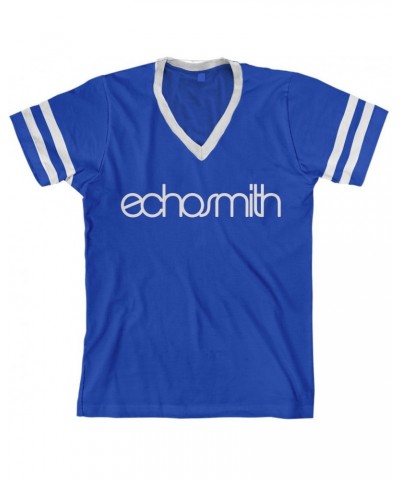 Echosmith Logo Striped V-Neck T-Shirt $5.24 Shirts