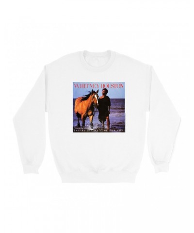 Whitney Houston Sweatshirt | Saving All My Love For You Album Cover Sweatshirt $10.65 Sweatshirts