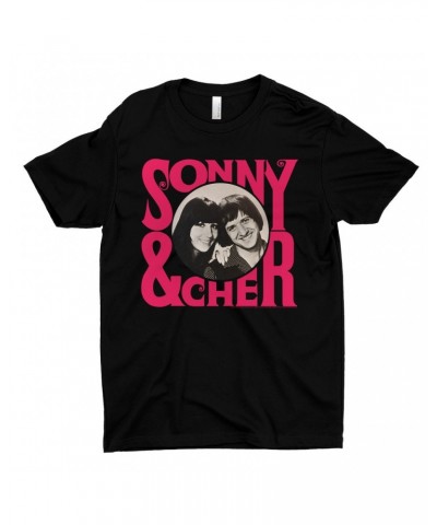 Sonny & Cher T-Shirt | Retro Pink Logo And Photo Shirt $6.81 Shirts