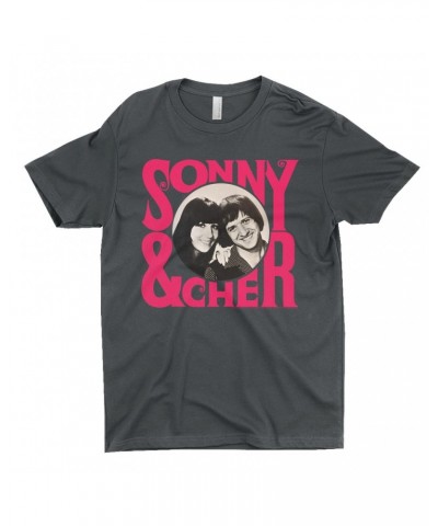 Sonny & Cher T-Shirt | Retro Pink Logo And Photo Shirt $6.81 Shirts