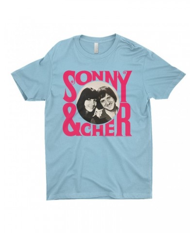 Sonny & Cher T-Shirt | Retro Pink Logo And Photo Shirt $6.81 Shirts