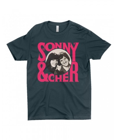 Sonny & Cher T-Shirt | Retro Pink Logo And Photo Shirt $6.81 Shirts