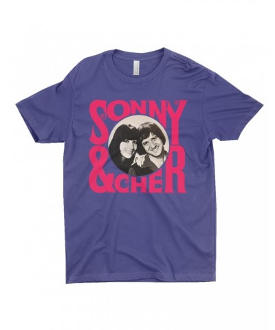 Sonny & Cher T-Shirt | Retro Pink Logo And Photo Shirt $6.81 Shirts