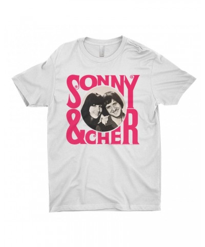 Sonny & Cher T-Shirt | Retro Pink Logo And Photo Shirt $6.81 Shirts