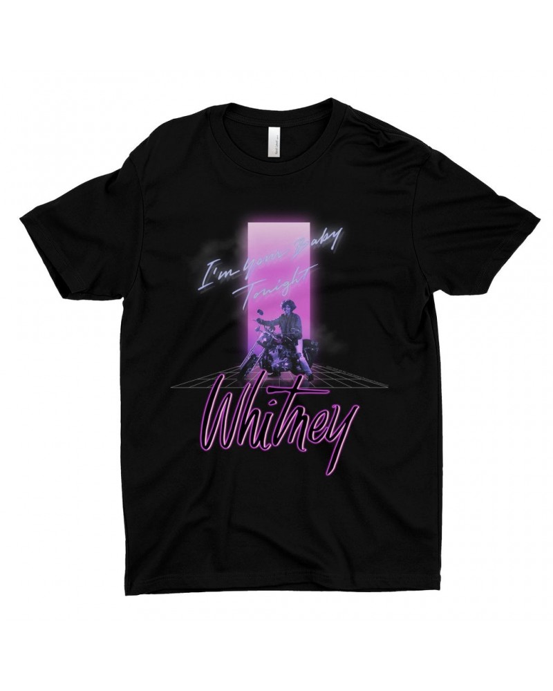 Whitney Houston T-Shirt | Neon Light I'm Your Baby Tonight Image Shirt $10.07 Shirts