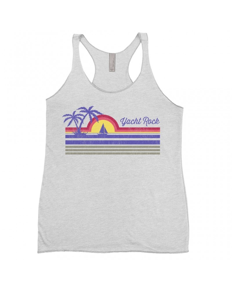 Music Life Ladies' Tank Top | Yacht Rock Sunset Shirt $7.91 Shirts