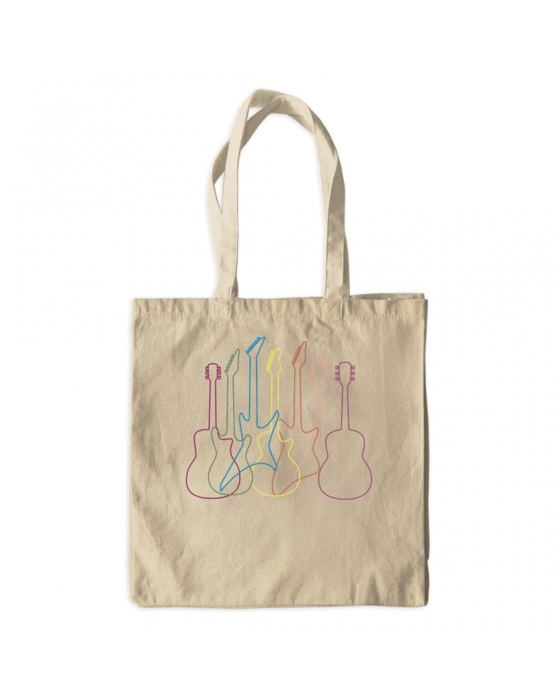 Music Life Canvas Tote Bag | Spectrum Guitar Shapes Canvas Tote $10.80 Bags