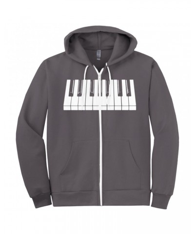 Music Life Zip Hoodie | Piano Keys Hoodie $18.69 Sweatshirts