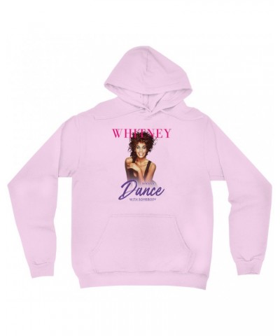 Whitney Houston Hoodie | I Wanna Dance With Somebody Purple Pink Design Hoodie $8.77 Sweatshirts