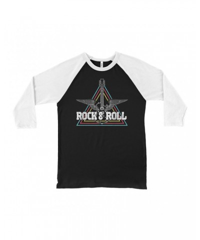Music Life 3/4 Sleeve Baseball Tee | Flying Guitar Rock n' Roll Shirt $7.03 Shirts