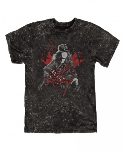 Whitney Houston T-shirt | Red Star Design Distressed Mineral Wash Shirt $11.54 Shirts
