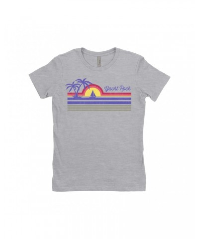 Music Life Ladies' Boyfriend T-Shirt | Yacht Rock Sunset Shirt $12.47 Shirts