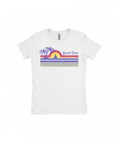 Music Life Ladies' Boyfriend T-Shirt | Yacht Rock Sunset Shirt $12.47 Shirts