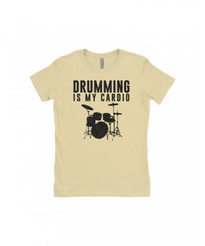 Music Life Ladies' Boyfriend T-Shirt | Drumming Is My Cardio Shirt $8.67 Shirts