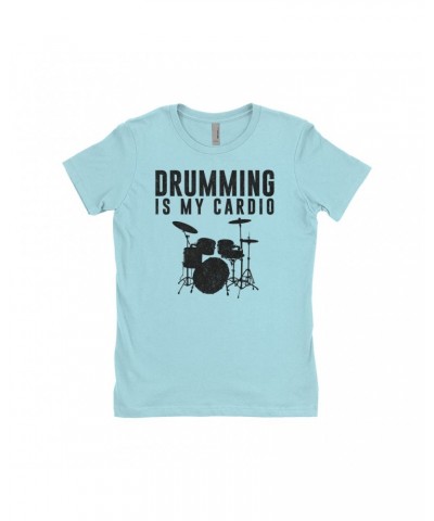 Music Life Ladies' Boyfriend T-Shirt | Drumming Is My Cardio Shirt $8.67 Shirts