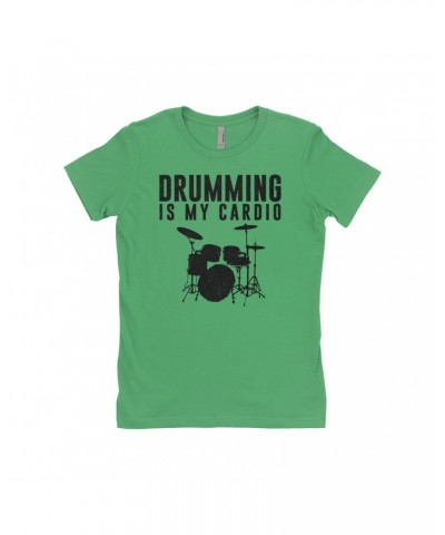 Music Life Ladies' Boyfriend T-Shirt | Drumming Is My Cardio Shirt $8.67 Shirts