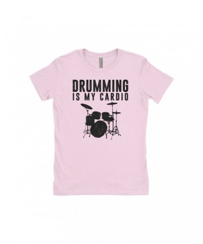 Music Life Ladies' Boyfriend T-Shirt | Drumming Is My Cardio Shirt $8.67 Shirts