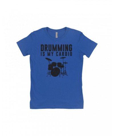 Music Life Ladies' Boyfriend T-Shirt | Drumming Is My Cardio Shirt $8.67 Shirts