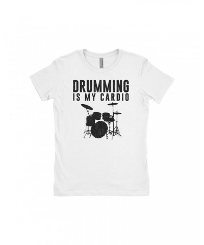 Music Life Ladies' Boyfriend T-Shirt | Drumming Is My Cardio Shirt $8.67 Shirts