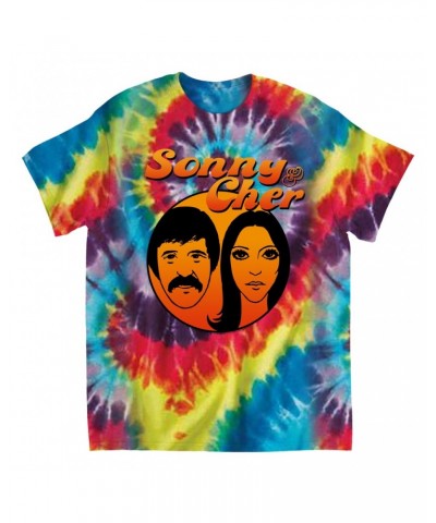Sonny & Cher T-Shirt | Comedy Hour Illustration And Logo Ombre Tie Dye Shirt $14.10 Shirts