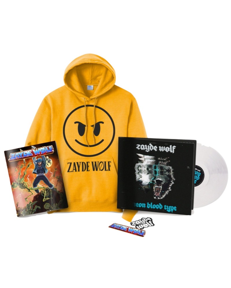 Zayde Wølf BUNDLE 2: Neon Blood Type Vinyl + Rumble Smiley Face Hoodie $8.00 Vinyl