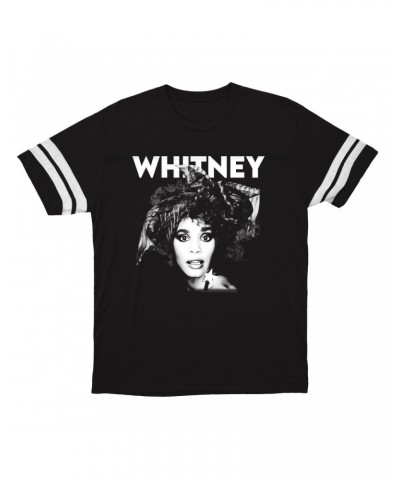 Whitney Houston T-Shirt | 1987 Photo White Whitney Design Football Shirt $7.59 Shirts