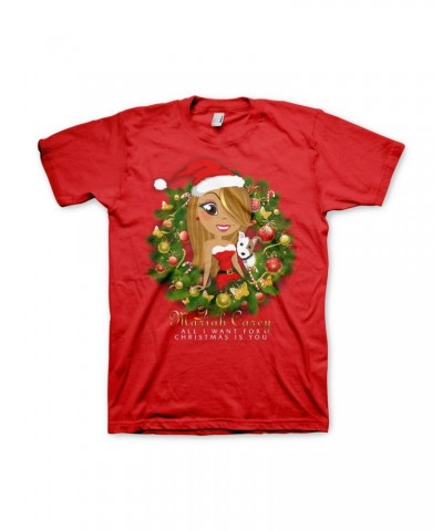 Mariah Carey Xmas Wreath Cartoon T-Shirt $5.57 Shirts
